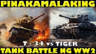 TIGER TANK VS T34 TANK  PINAKAMALAKING TANK BATTLE NOONG WORLD WAR 2 [upl. by Maximilian]