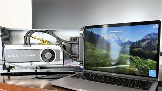 AKiTiO Node Thunderbolt 3 eGPU Late 2016 MacBook Pro  GTX 980 ti Windows 10 [upl. by Stuckey]