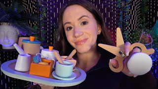 ASMR  Complete Wooden Makeover haircut makeup manicure layered sounds [upl. by Ahtenak]