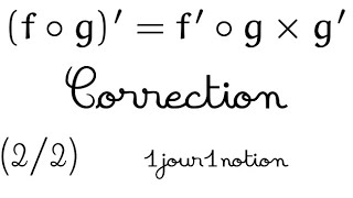 Dérivée de fonctions composées 22 correction [upl. by Enelav]