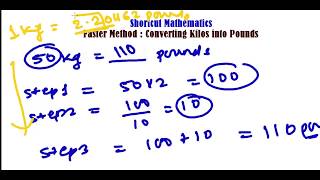 FAST METHOD to CONVERT KG to POUNDS Lbs  UNIT CONVERSATION TRICK  FAST MATH CALCULATION [upl. by Aloin608]