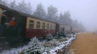 Alte Dampflock  Brocken im Winter Harzer Schmalspurbahn [upl. by Nieberg]