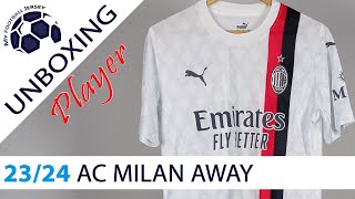 AC Milan Away Jersey 2324 Leao JJSport Player Version Unboxing Review [upl. by Taam]