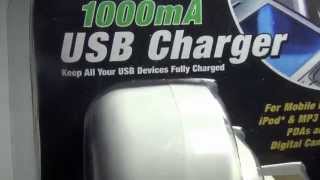 Lloytron A107WH USB Wall Charger Switching Power Adapter 1000mA quick look [upl. by Namaj]