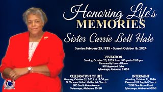 Celebration of Life for Sister Carrie Bell Jones [upl. by Eidnew156]