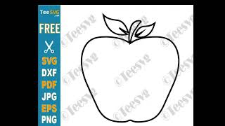 Apple CLIPART Black and White Free PNG JPG SVG Download simple Apple Outline Transparent Background [upl. by Harrison]