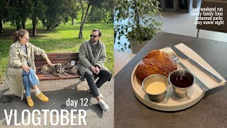 vlogtober day 12  running 8K autumnal parks watching iconic spooky movies [upl. by Oeramed]