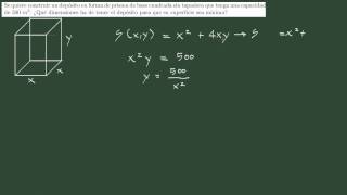 38 Derivadas 38 Ejercicio 2 optimización superficie mínima de un prisma [upl. by Otis]