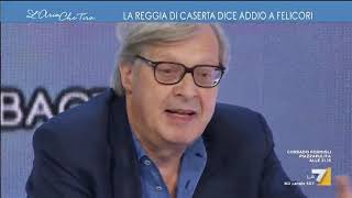 Sgarbi difende Felicori Montanari marmotta inutile Dovrebbe andare a casa a pedate in co [upl. by Cad379]