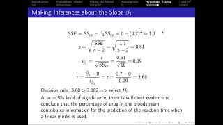 117 Simple Linear Regression Hypothesis Testing  Example [upl. by Gnuy]