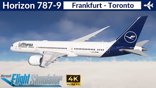 MSFS Horizon 7879 Lufthansa  Frankfurt to Toronto  VATSIM Full flight  4K Ultra HD [upl. by Coletta249]