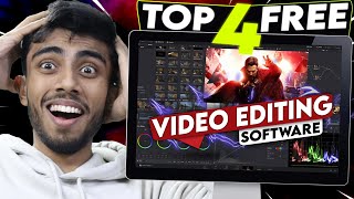 TOP 4 BEST amp Completely FREE Video Editing Software For PCLaptop Without Watermark🔥 Basic to VFX⚡ [upl. by Divad]