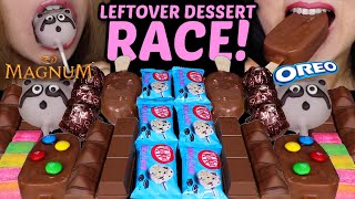 ASMR LEFTOVER DESSERT RACE RACCOON CAKE POPS BIG KITKATS MAGNUM NUTELLA MampMS ICE CREAM 먹방 [upl. by Eusebio]