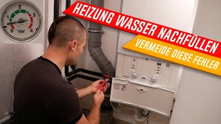 Heizungswasser nachfüllen Heizung befüllen Gastherme Druck zu niedrig Heizkosten einsparen [upl. by Wenonah970]