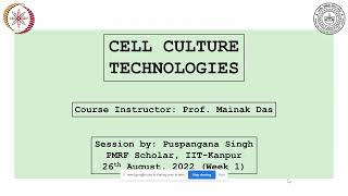 NPTEL Week 1 Assignment Cell Culture Technologies [upl. by Mussman]