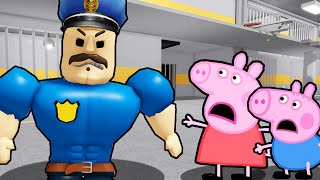 Peppa Pig and George Pig VS TEAM BORRY PRISON BREAKOUT IN ROBLOX [upl. by Aivat203]