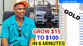 Easy Scalping Strategy To Grow 15 To 100 In 6 Minutes 🤑 Ref Wayne [upl. by Eetsim747]