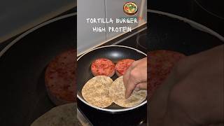 The ultimate highprotein tortilla chicken burger revealed🍔 shorts highprotein BURGER tortilla [upl. by Gove]