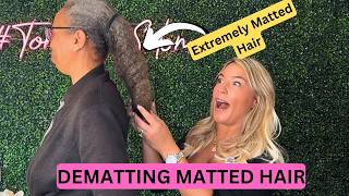 Detangling Extremely Matted Hair in 9 hours  How to Detangle Hair [upl. by Larena137]