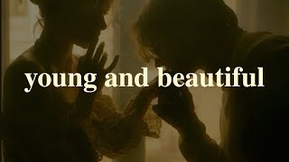 Lana Del Rey  Young and Beautiful Lyrics video [upl. by Maude]