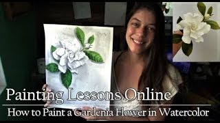 How to Paint a Gardenia Flower in Watercolor [upl. by Assisi]