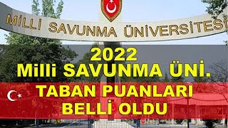 2022 MSÜ TABAN PUANLARI BELLİ OLDU Milli Savunma Üniversitesi Taban Puanları [upl. by Liahus]