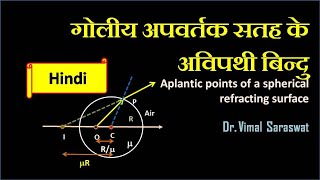 Aplanatic points of a spherical refracting surface in Hindi  H3  Optics [upl. by Di313]