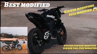 gixxer monotone full modified  gixxer monotone sticker modified  gixxer monotone ktc modified [upl. by Beckman]