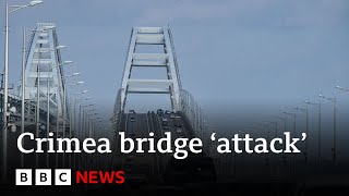 Ukraine Two dead after attack on Crimea bridge  BBC News [upl. by Reifnnej]