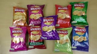 Walkers Crisps 9 Flavors Guide [upl. by Ahsetal]