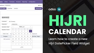 How to Create a New Hijri DatePicker Field Widget  Odoo 16 [upl. by Mcnamara]