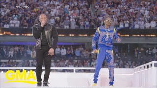 Hiphop legends give epic halftime performance at Super Bowl LVI l GMA [upl. by Vihs]