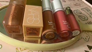 elf liquid camo blush vs Nars Kaja and rare beauty amp unbox PLOuISE December budget box [upl. by Isayg]