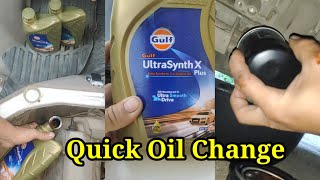 Quick change Oil Gulf Ultra synth X Plus SAE 5w30 API SN [upl. by Dnomal]