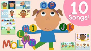 Miss Molly Songs 1 Alphabet Counting Colors Numbers Opposites  The ALPHABET Kids [upl. by Otrebcire816]