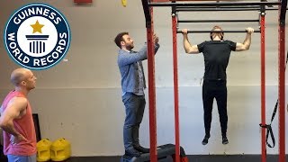 Most pullups in one minute  Guinness World Records [upl. by Atilemrac134]