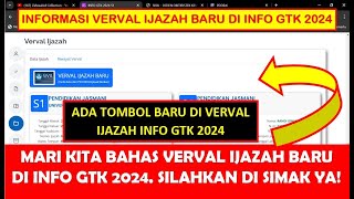 PEMBAHASAN VERVAL IJAZAH BARU INFO GTK 2024 UNTUK DAPODIK 2025 [upl. by Nedrud]