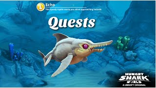 Hungry Shark World  Echo Shark Quest Eat 1 Elusive Kempy Foot [upl. by Patty124]