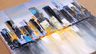 Abstract Cityscape Painting  Demo  Easy For Beginners  Relaxing  Daily Art Therapy  Daily 058 [upl. by Ayalat]