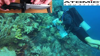 Atomic Aquatics TI6 Dive Knife Review amp Test [upl. by Benilda724]