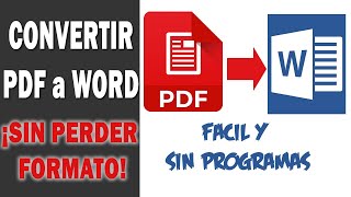 🔴🔵 Como CONVERTIR un archivo PDF a WORD sin perder FORMATO 🔃 FÁCIL  2020 [upl. by Ladnar]