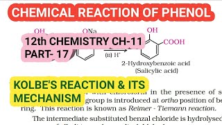 12th Chemistry Ch11Part17Kolbes reactionreaction with zinc dust amp oxidationStudy with Farru [upl. by Adella]