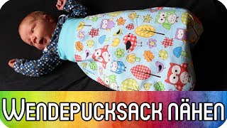 DIY Nähen für Anfänger WendePucksack Schlafsack für Babys nähen  Nähen zur Geburt [upl. by Nohsreg]