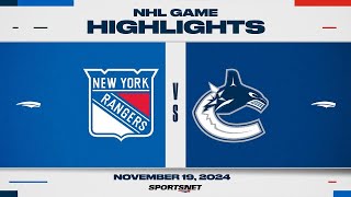 NHL Highlights  Rangers vs Canucks  November 19th 2024 [upl. by Feldman]