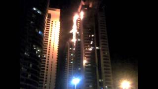 Dubais Tamweel Tower in flames [upl. by Ekenna]