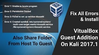 Fix Errors And Install VirtualBox Guest Addition On Kali Linux 20171  Hindi [upl. by Pride]