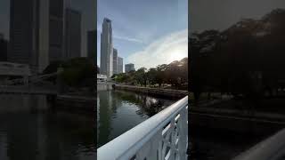 Singapore River  Boat Quay  Cavenagh Bridge  Raffles Place  Singapore 2022 July [upl. by Acirret]