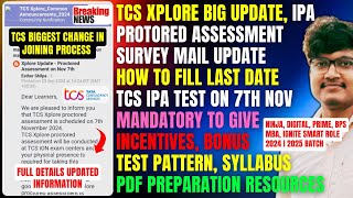 TCS IPA TEST PATTERN CHANGED  XPLORE PROTORED ASSESSMENT  MANDATORY FOR JOINING PREP PDF FULL INFO [upl. by Alurd]