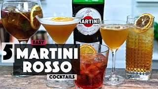 5 EASY Cocktail Recipes with Martini Rosso Vermouth  Sweet Vermouth [upl. by Yliak578]