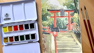 Schmincke 12 Watercolours Set Unboxing  Swatches  Painting [upl. by Ortrud]